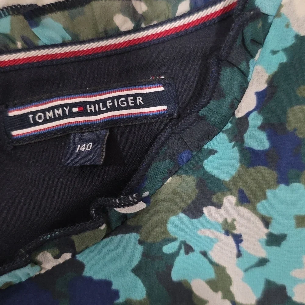 Tommy Hilfiger- Girls Blue & Green Floral Dress. Size 10